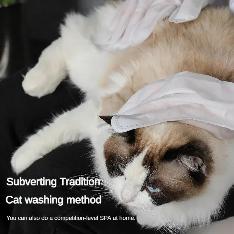 6pcs Pet Disposable Gloves Cat Dog Wipes No Rinse Washing Gloves Grooming Pet Cat Dog Ear Eye Cleaning Deodorizing Gloves Wipes