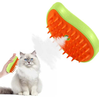 Cat Steam Brush Steamy Dog Massage Comb 3 in 1 Electric Spray Pet Grooming Comb Soft Silicone Removing Tangled and Loose Hair