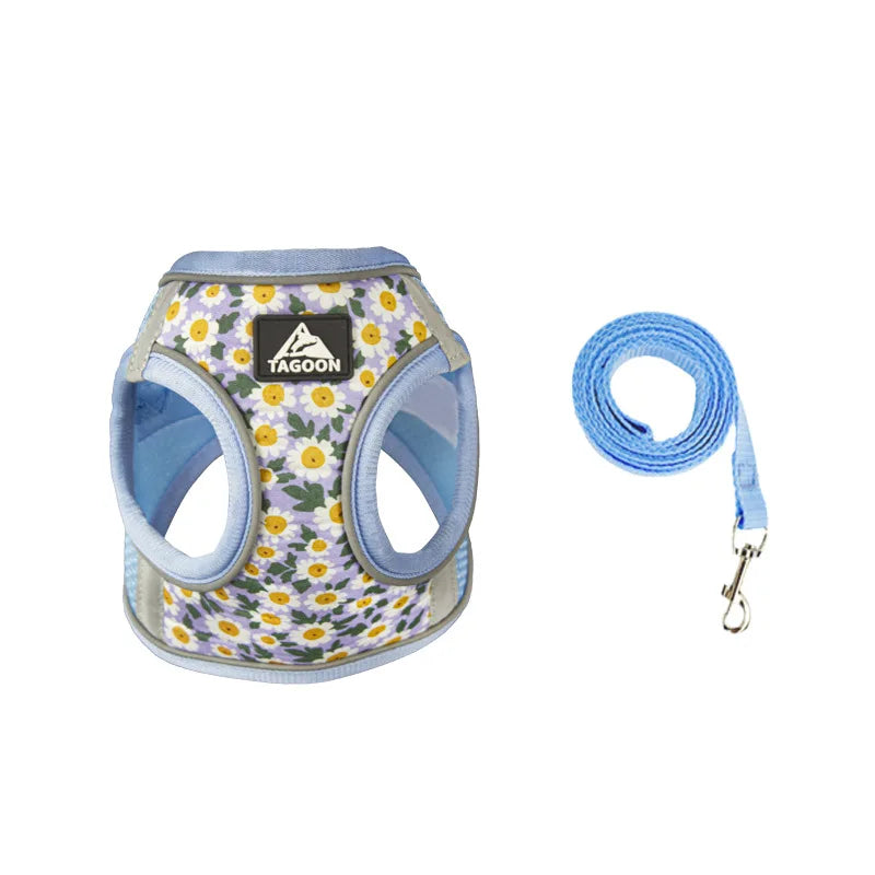 Pet Dog Harness No Pull Breathable Reflective Dog Harness and Leash Set Adjustable Pet Accessories Harness for Kittens Puppies
